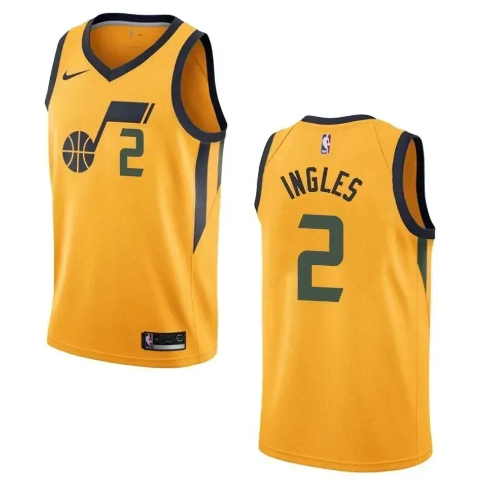 Utah Jazz 2 Joe Ingles Statement Swingman Yellow NBA Jersey Men's