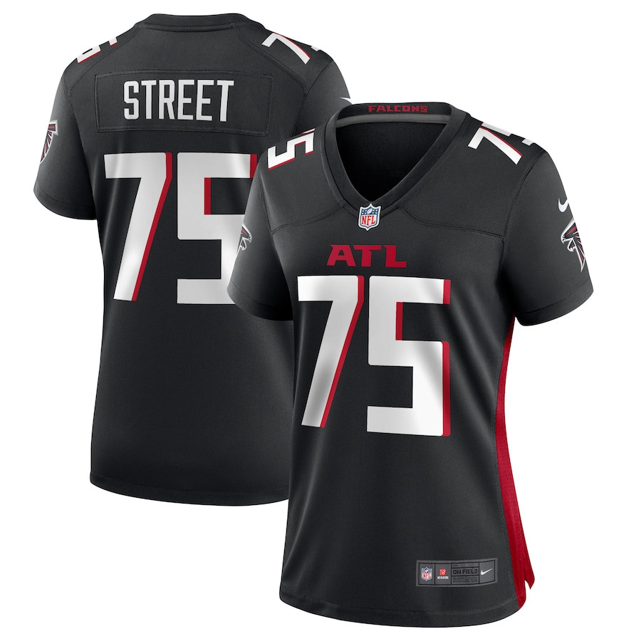 Kentavius Street 75 Atlanta Falcons Game Black NFL Jersey Women's