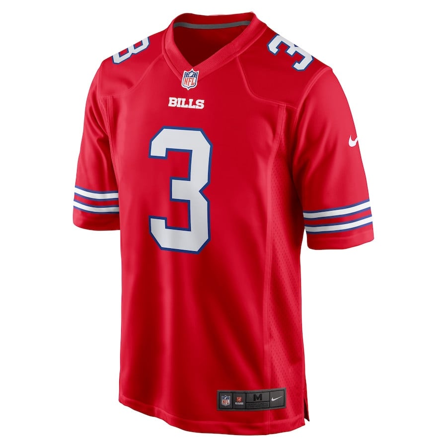 Damar Hamlin 3 Buffalo Bills Alternate Game Red NFL Jersey Men's