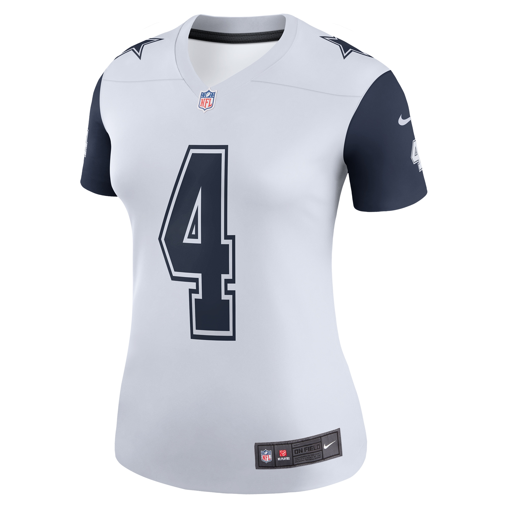 Dallas Cowboys Dak Prescott White Legend Player Performance Top NFL Jersey Women's