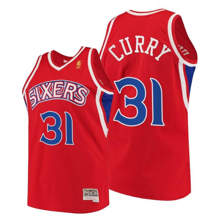 Seth Curry Philadelphia 76ers Red Throwback 90s HWC Swingman NBA Jersey Men's