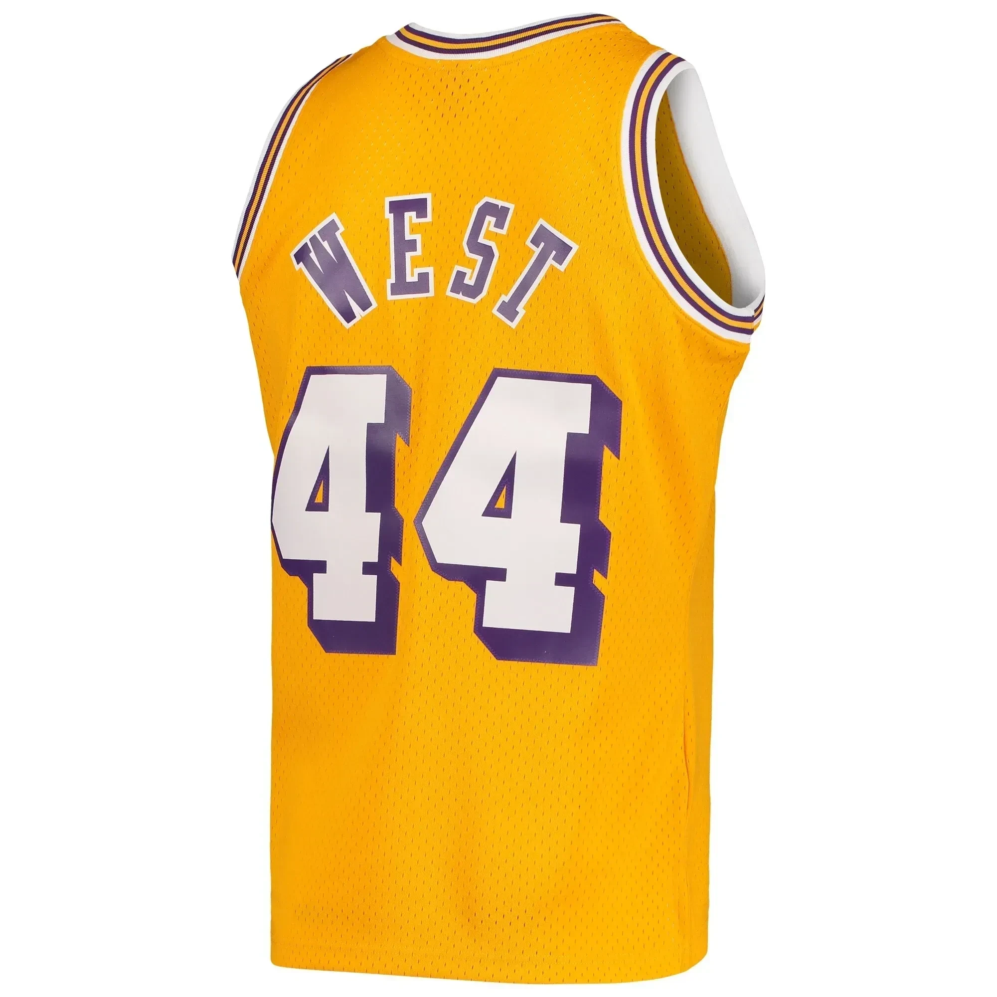 Jerry West Los Angeles Lakers Mitchell Ness Hardwood Classics 1971-72 Swingman Gold NBA Jersey Men's