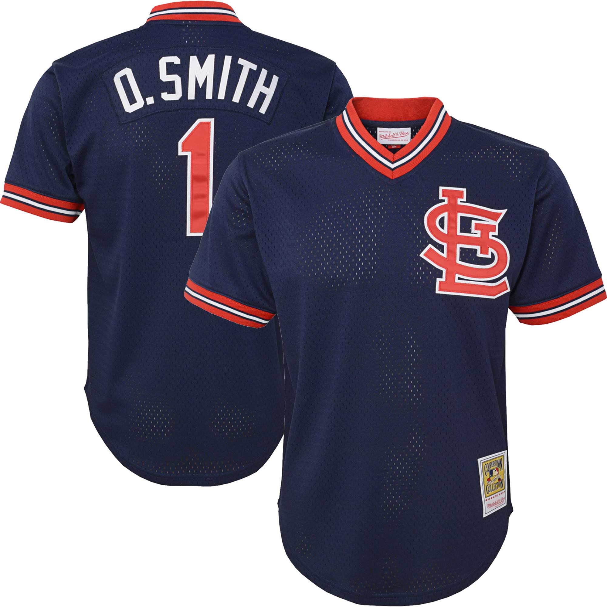 St. Louis Cardinals Ozzie Smith Mitchell Ness Navy Cooperstown Collection Mesh Batting Practice MLB Jersey Youth