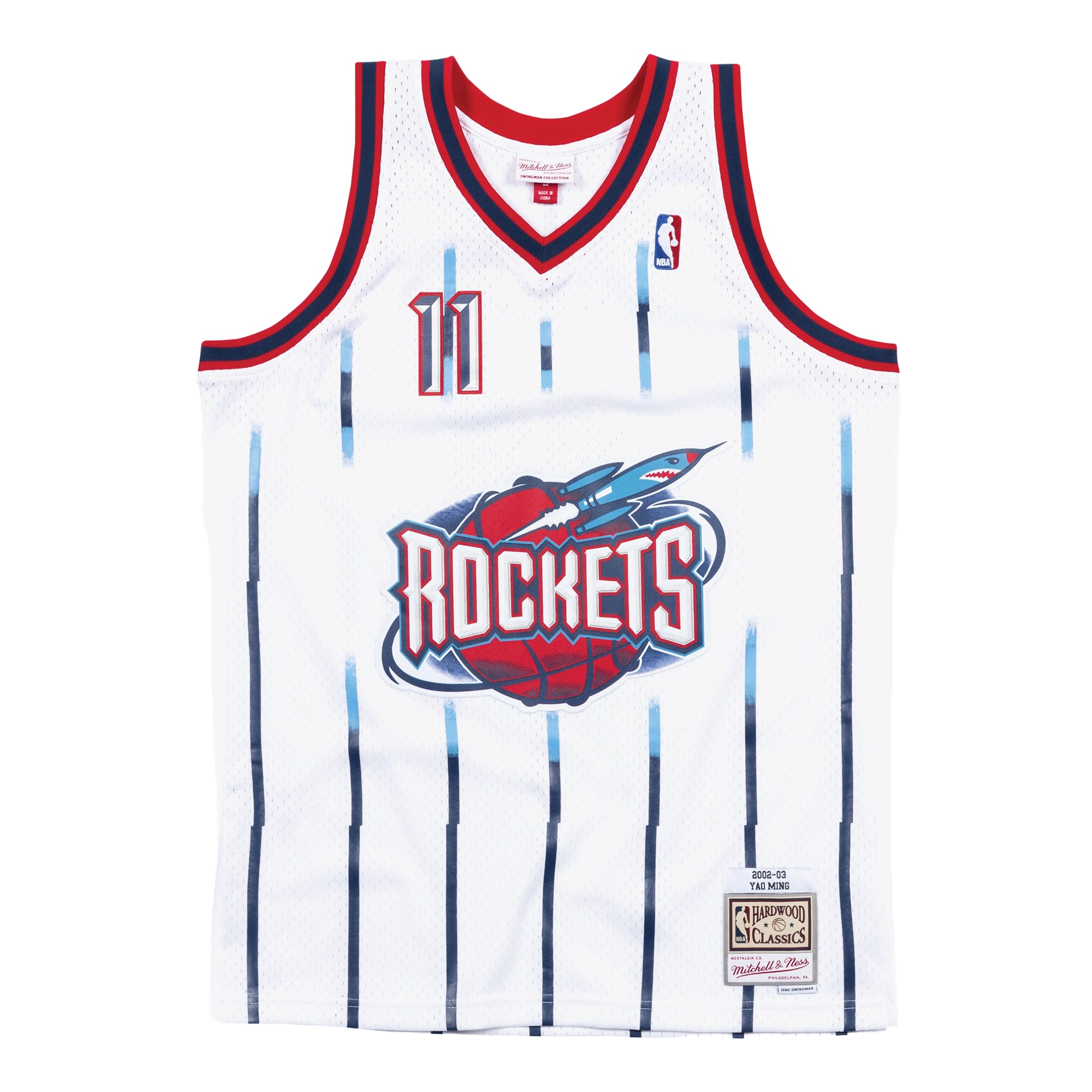 Yao Min White Houston Rockets Hardwood Classics Swingman Player NBA Jersey Men's