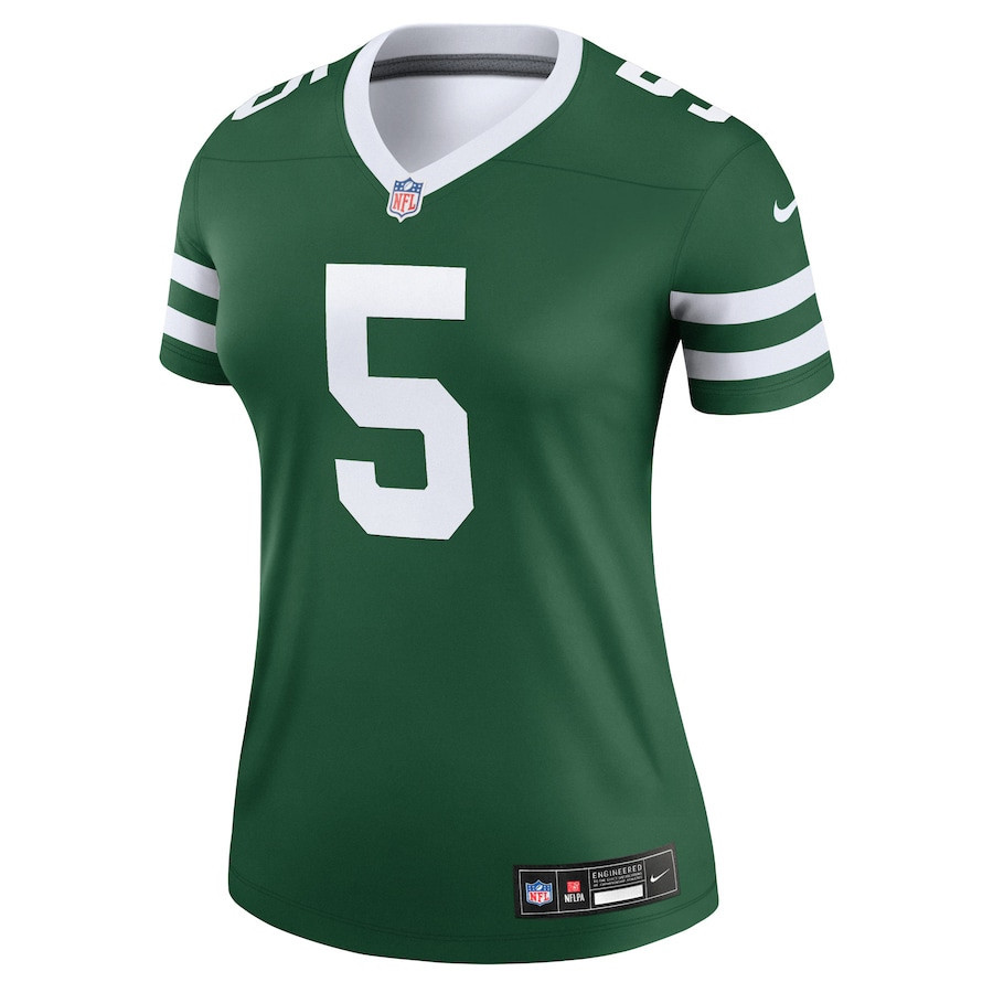 Garrett Wilson 5 New York Jets Alternate Legend, Legacy Green NFL Jersey Women's