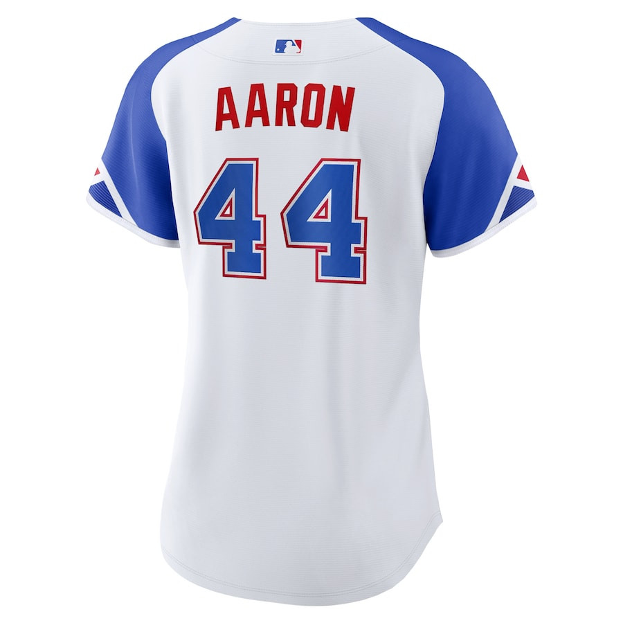 Hank Aaron 44 Atlanta Braves 2023 City Connect White MLB Jersey Women's