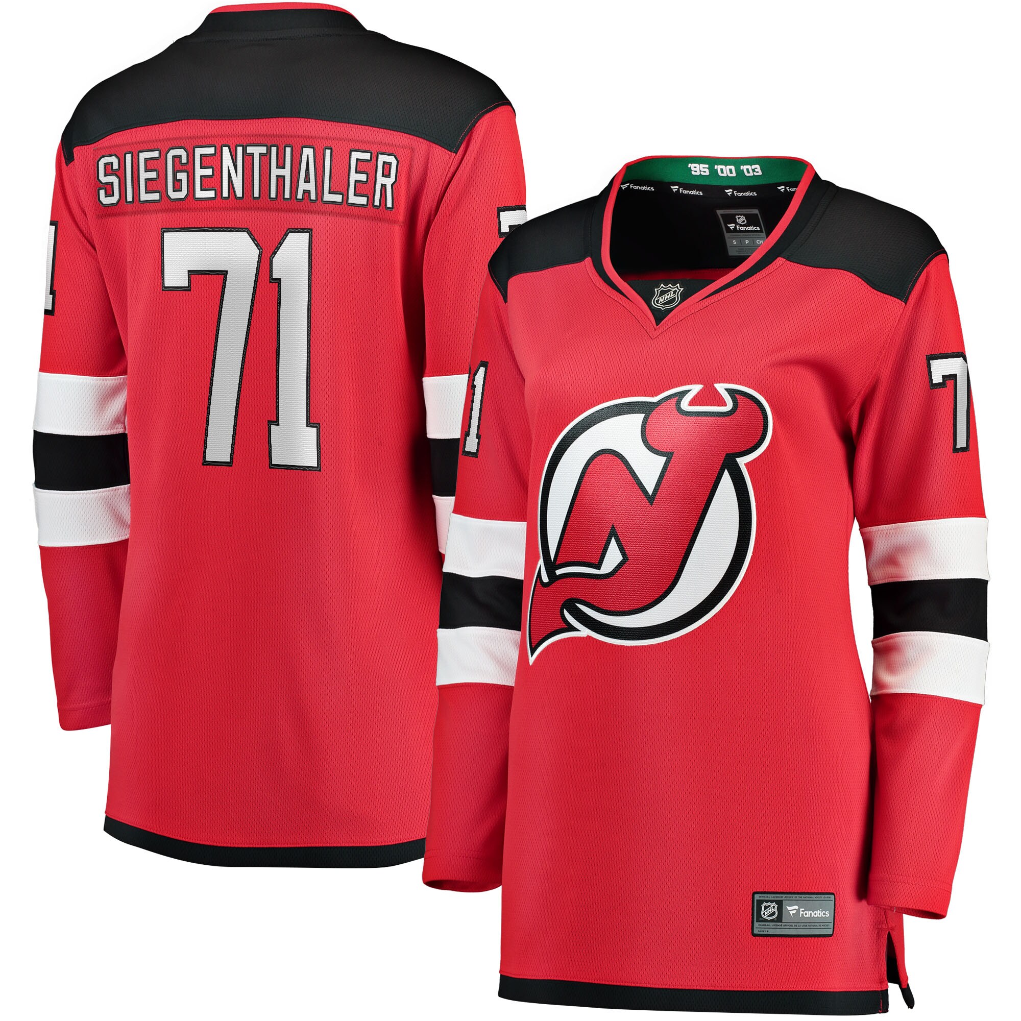New Jersey Devils Jonas Siegenthaler Red Home Breakaway Player NHL Jersey Women's