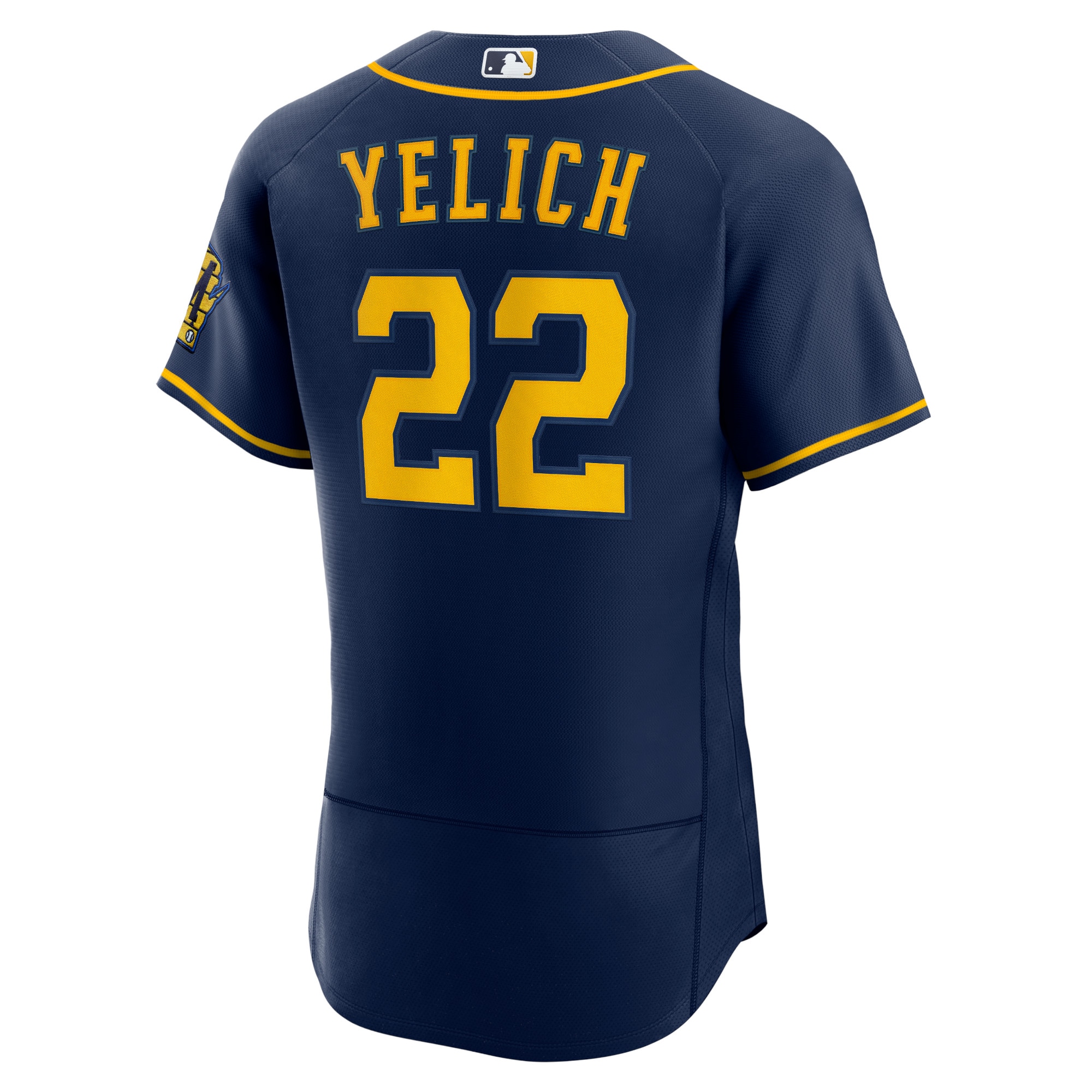 Milwaukee Brewers Christian Yelich Navy 50th Season Alternate Player MLB Jersey Men's
