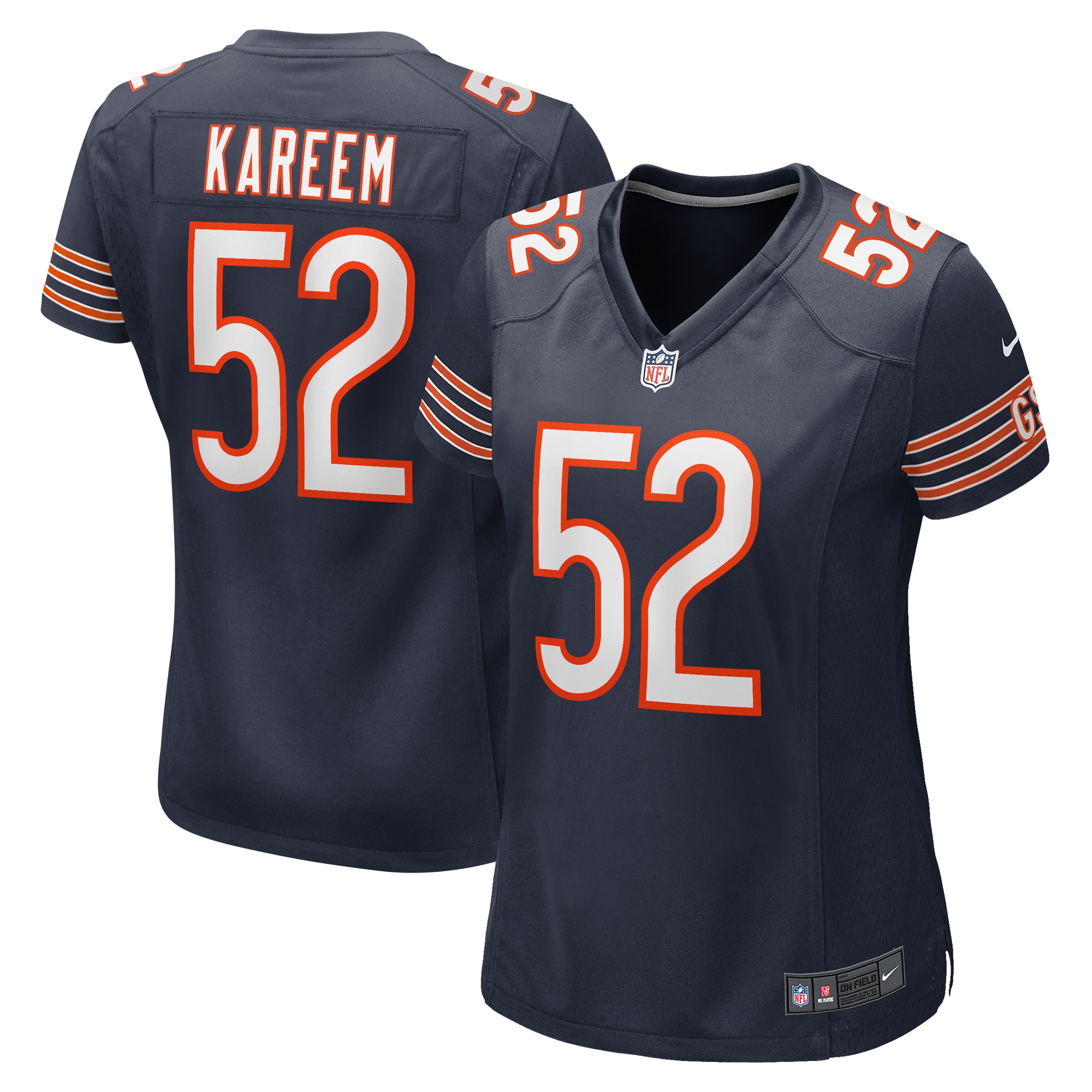 Chicago Bears Khalid Kareem Navy Team Game NFL Jersey Women's