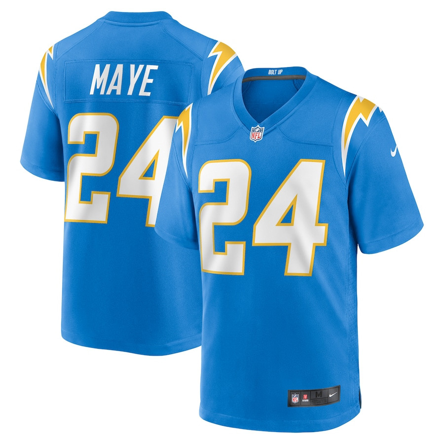 Marcus Maye 24 Los Angeles Chargers Team Game Powder Blue NFL Jersey Men's