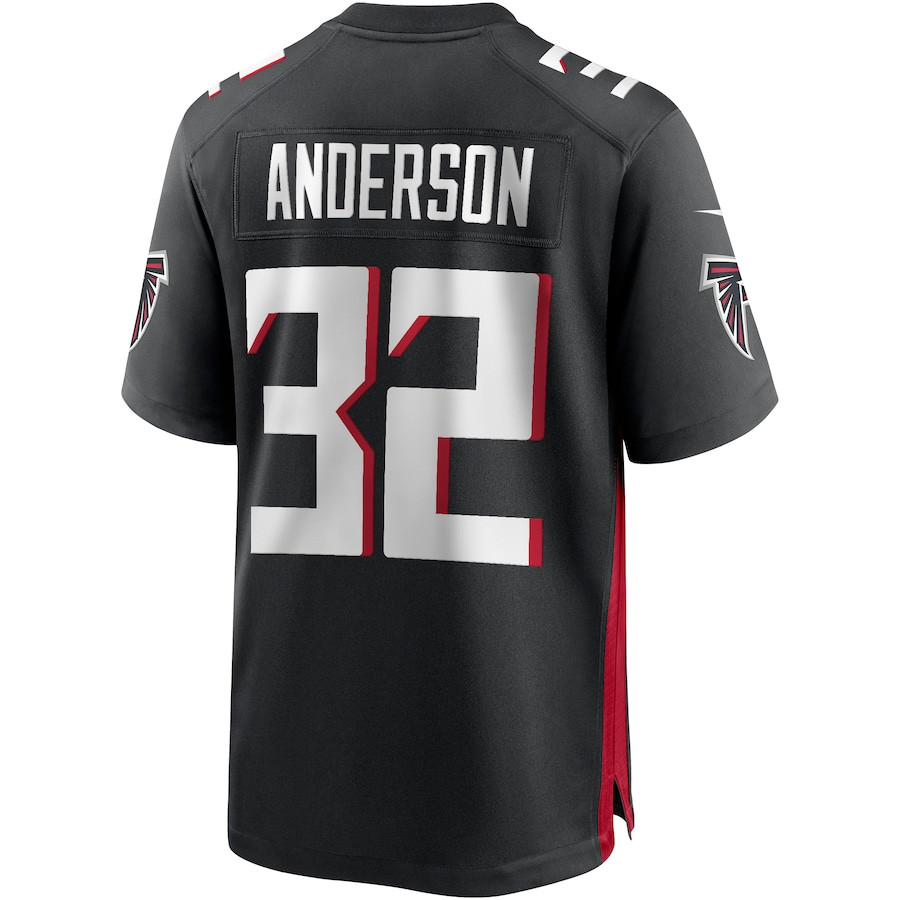 Jamal Anderson 32 Atlanta Falcons Game Retired Black NFL Jersey Men's