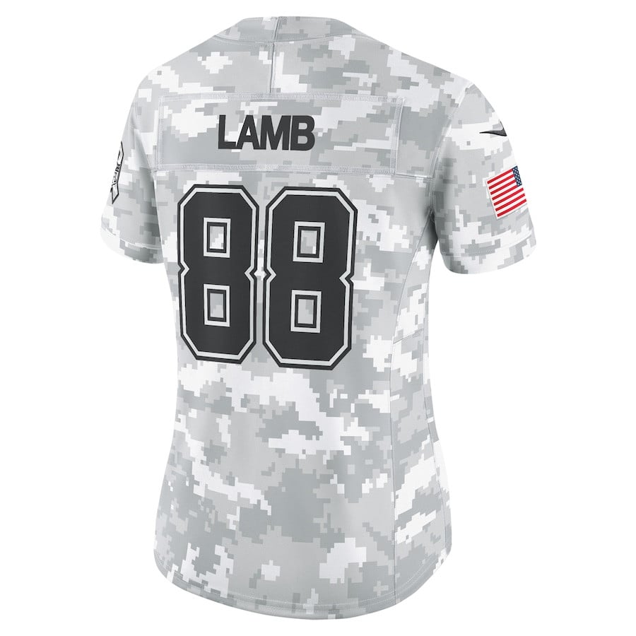 CeeDee Lamb 88 Dallas Cowboys 2024 Salute to Service Limited Arctic Camo NFL Jersey Women's