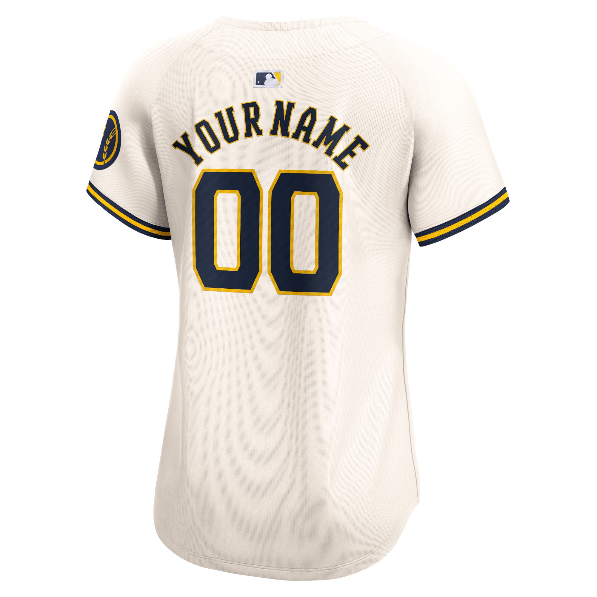 Milwaukee Brewers Cream Home Limited Custom MLB Jersey Women's