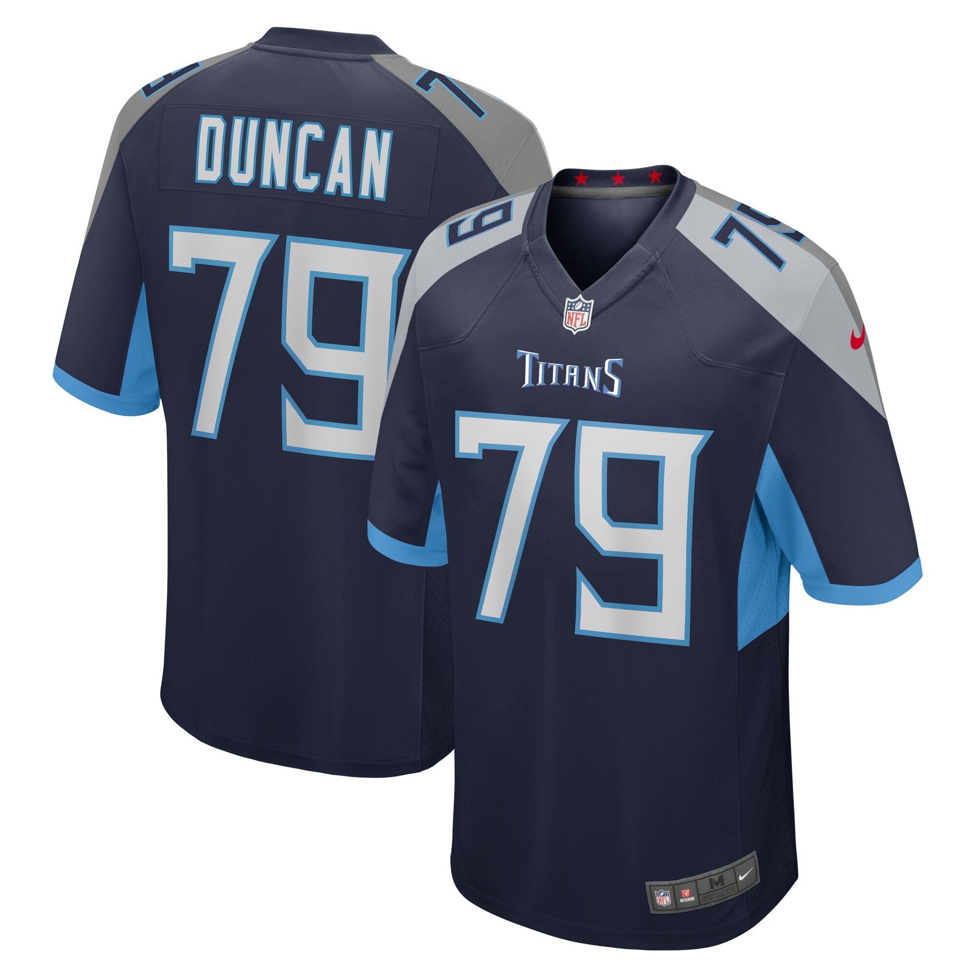 Tennessee Titans Jaelyn Duncan Navy Team Game NFL Jersey Men's