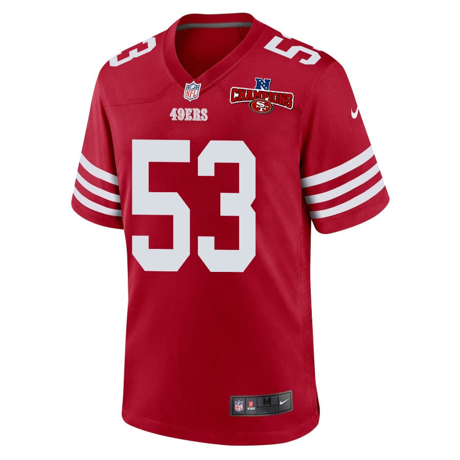 Dee Winters 53 San Francisco 49ers NFC Champions Patch Game Scarlet NFL Jersey Men's