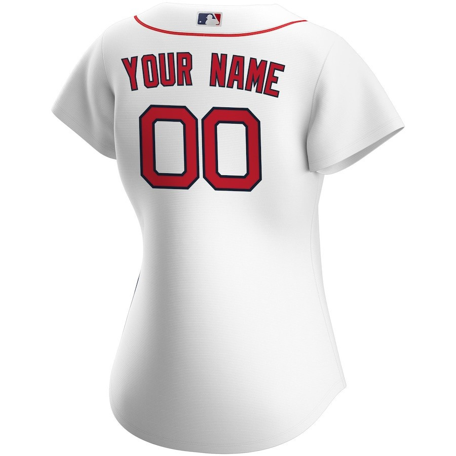 Boston Red Sox Home Custom White MLB Jersey Women's