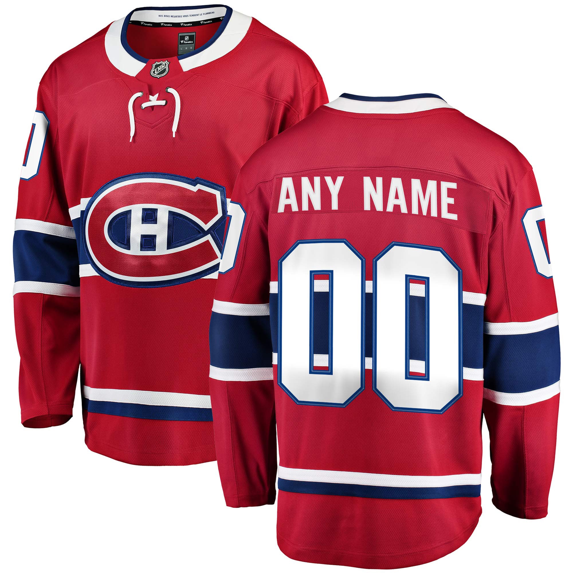 Montreal Canadiens Red Home Breakaway Custom NHL Jersey Men's