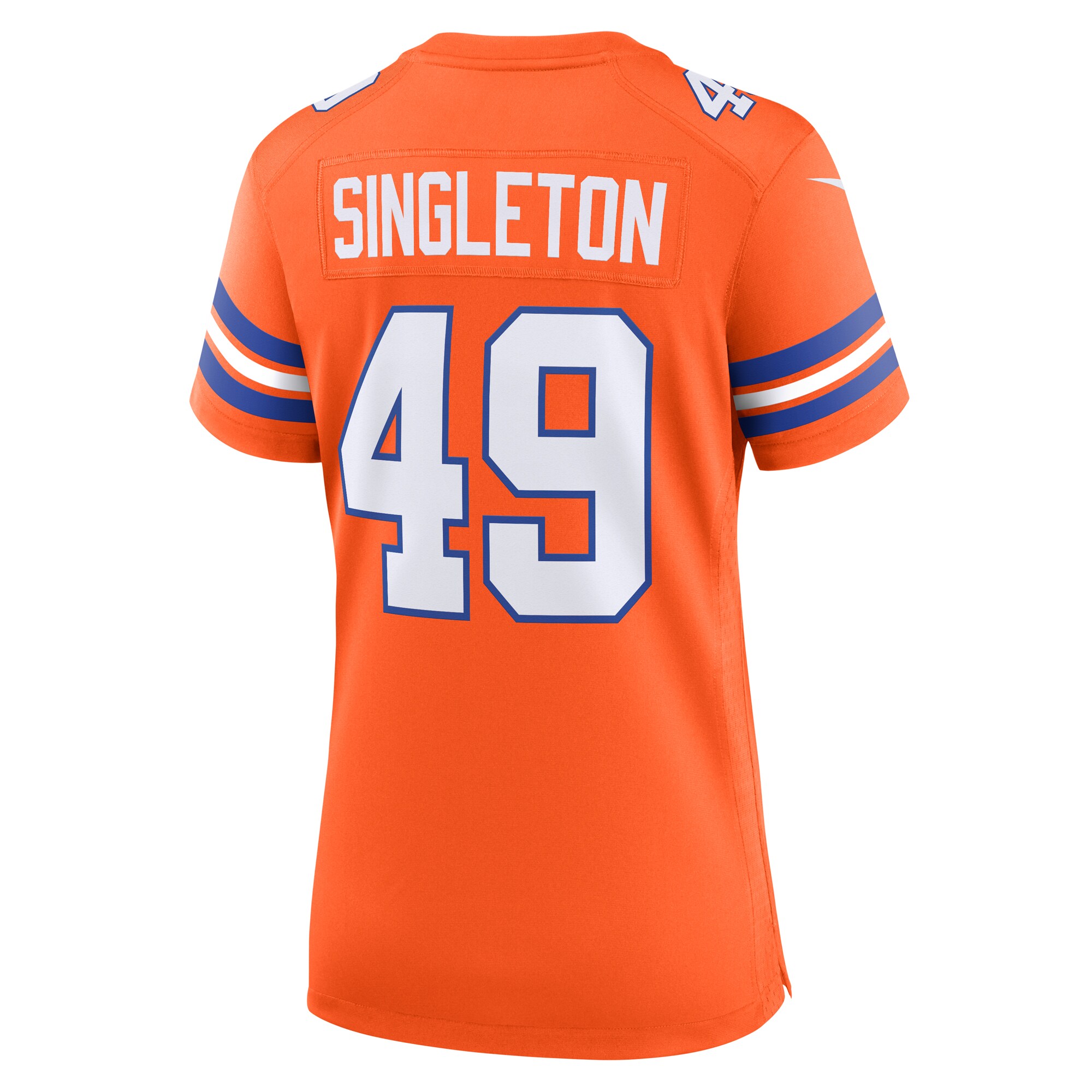 Denver Broncos Alex Singleton Orange Alternate Game NFL Jersey Women's