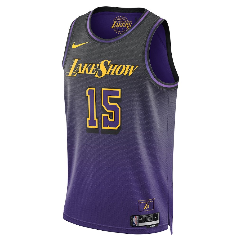 Austin Reaves 15 Los Angeles Lakers Unisex 2024/25 Swingman Player City Edition Purple NBA Jersey Unisex