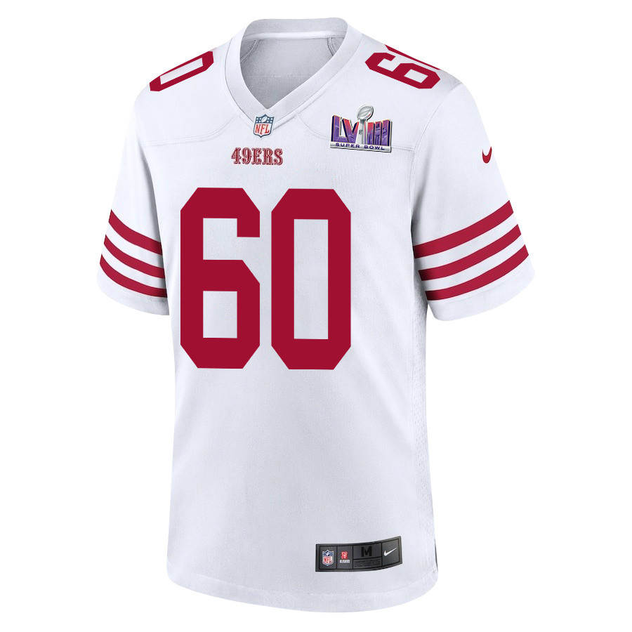 Ilm Manning 60 San Francisco 49ers Super Bowl LVIII Patch Game White NFL Jersey Men's