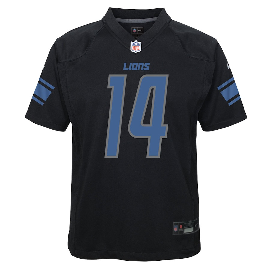 Amon-Ra St. Brown 14 Detroit Lions Fashion Game Black NFL Jersey Youth