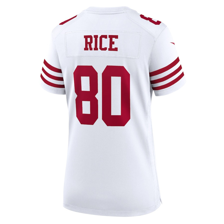 Jerry Rice 80 San Francisco 49ers Retired Game White NFL Jersey Women's