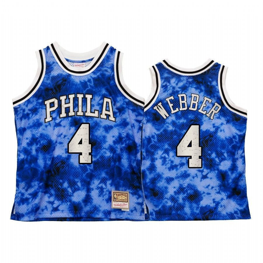 Philadelphia 76ers Chris Webber Galaxy Constellation Royal Vintage NBA Jersey Men's