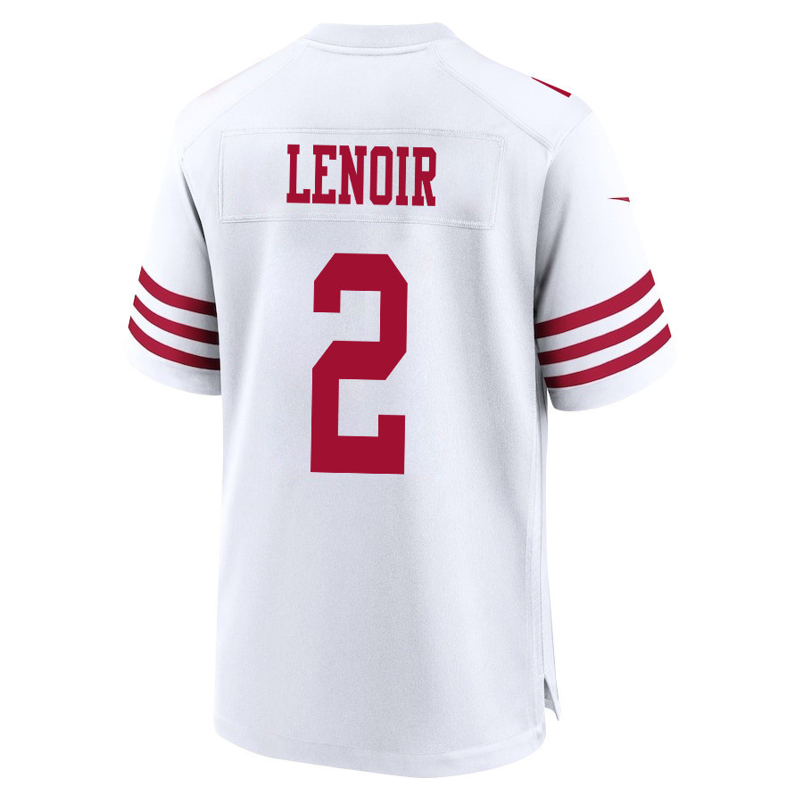 Deommodore Lenoir 2 San Francisco 49ers NFC Champions Patch Game White NFL Jersey Men's