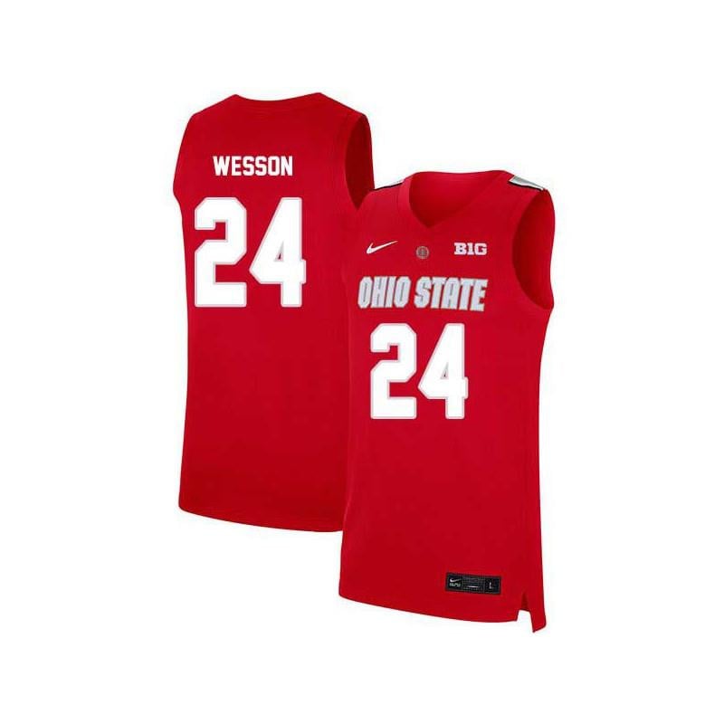 24 Andre Wesson Red Elite Ohio State Buckeyes NCAA Jersey Men's