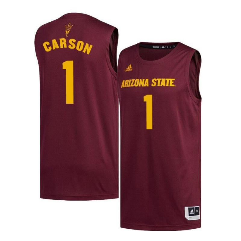 1 Jahii Carson Maroon Arizona State Sun Devils NCAA Jersey Men's