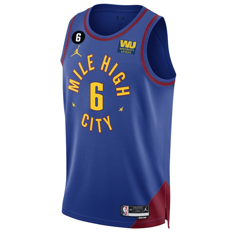 DeAndre Jordan 6 Denver Nuggets Final Champions 2023 Swingman Blue NBA Jersey Men's