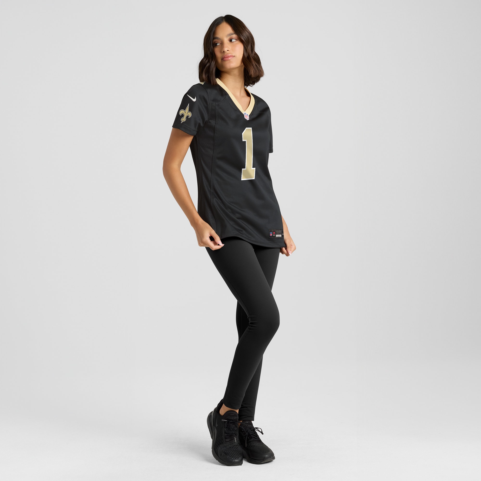 New Orleans Saints Number 1 Bride Black Game NFL Jersey Women's