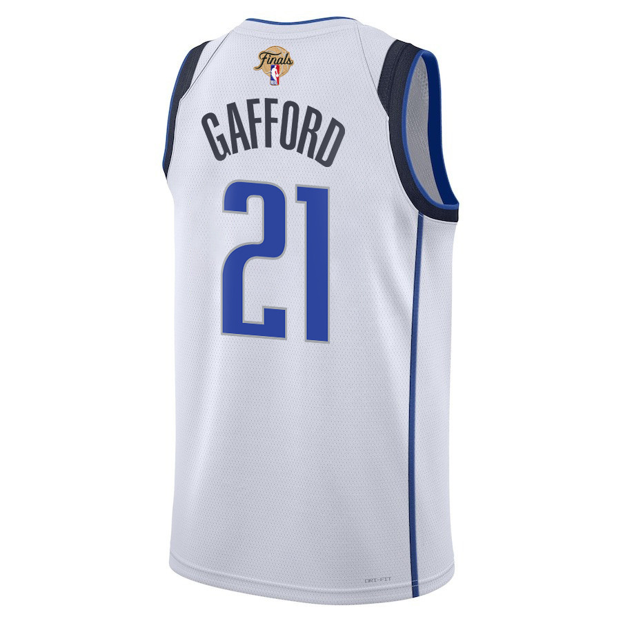 Daniel Gafford 21 Dallas Mavericks 2024 FINALS PATCH Swingman Association Editio White NBA Jersey Men's