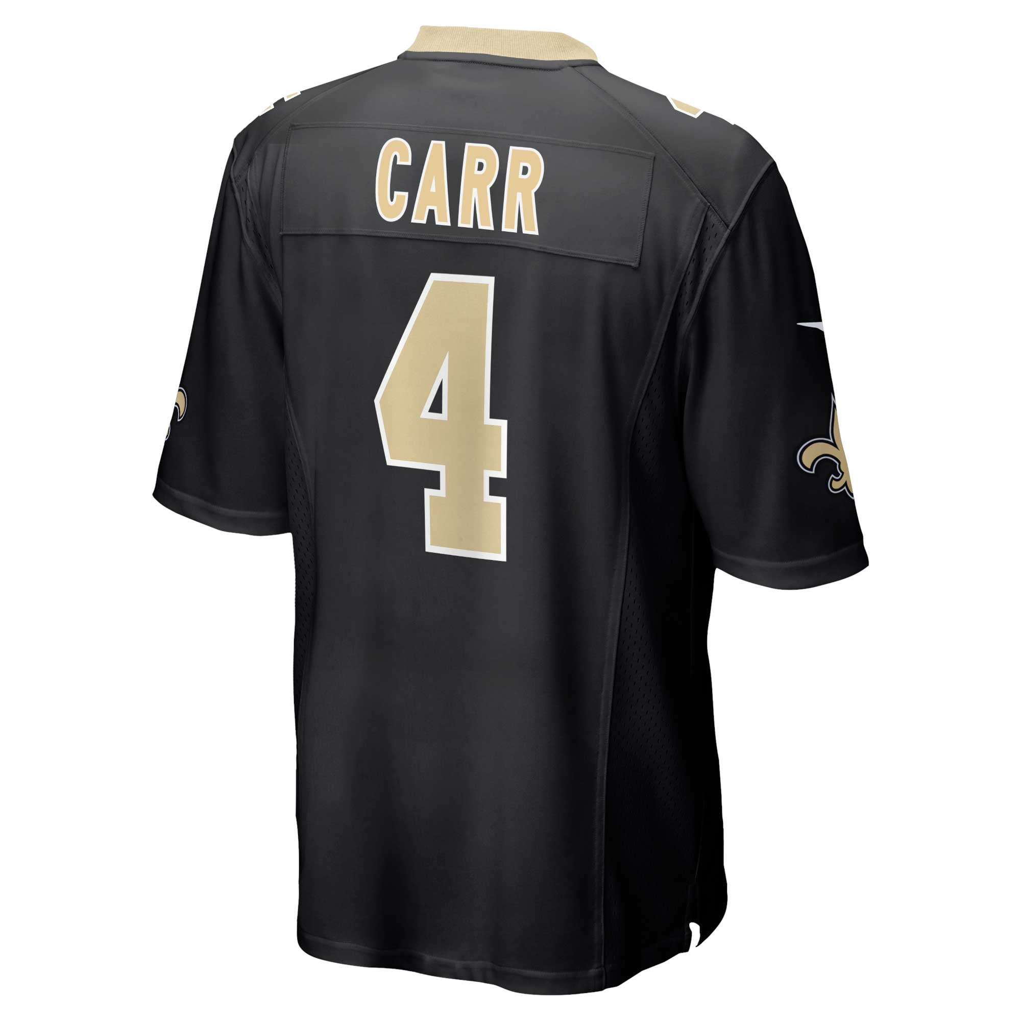 New Orleans Saints Derek Carr Black Game NFL Jersey Men's