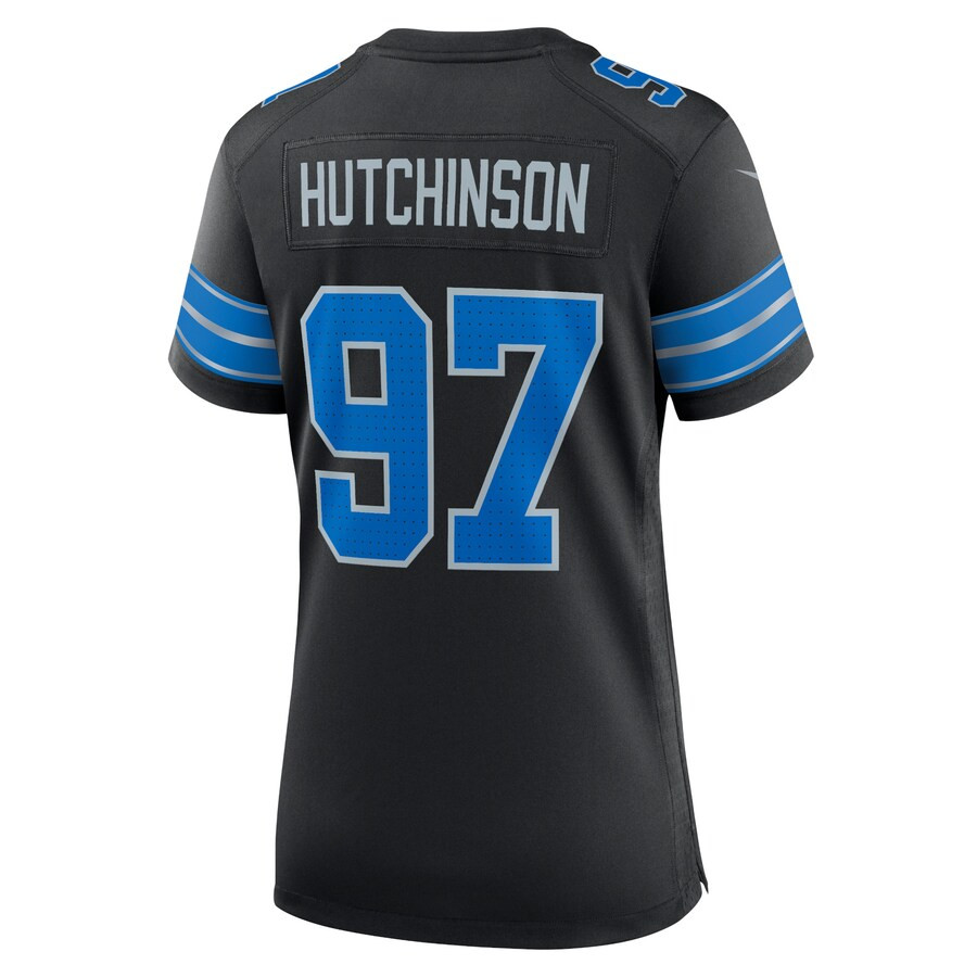 Aidan Hutchinson 97 Detroit Lions Alternate Game Black NFL Jersey Women's