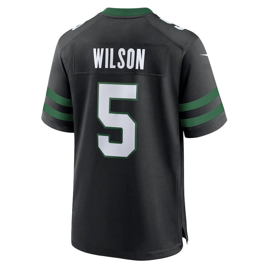 Garrett Wilson 5 New York Jets Alternate Game Legacy Black NFL Jersey Men's