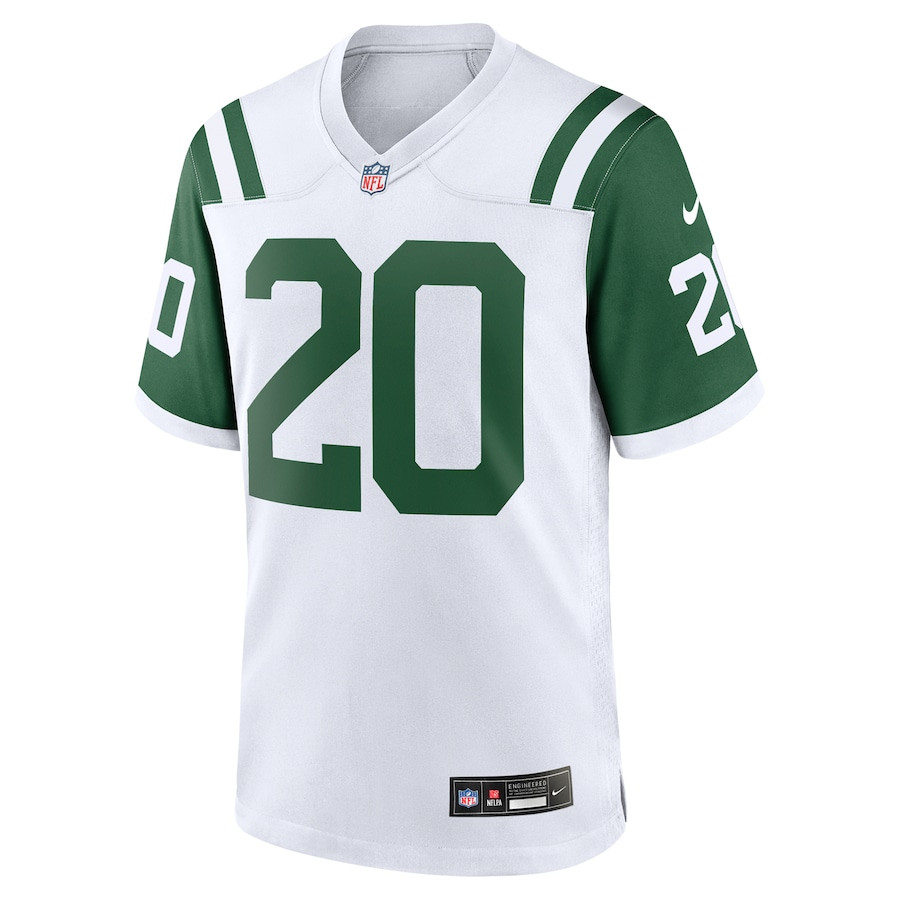 Breece Hall 20 New York Jets Classic Alternate Game White NFL Jersey Men's