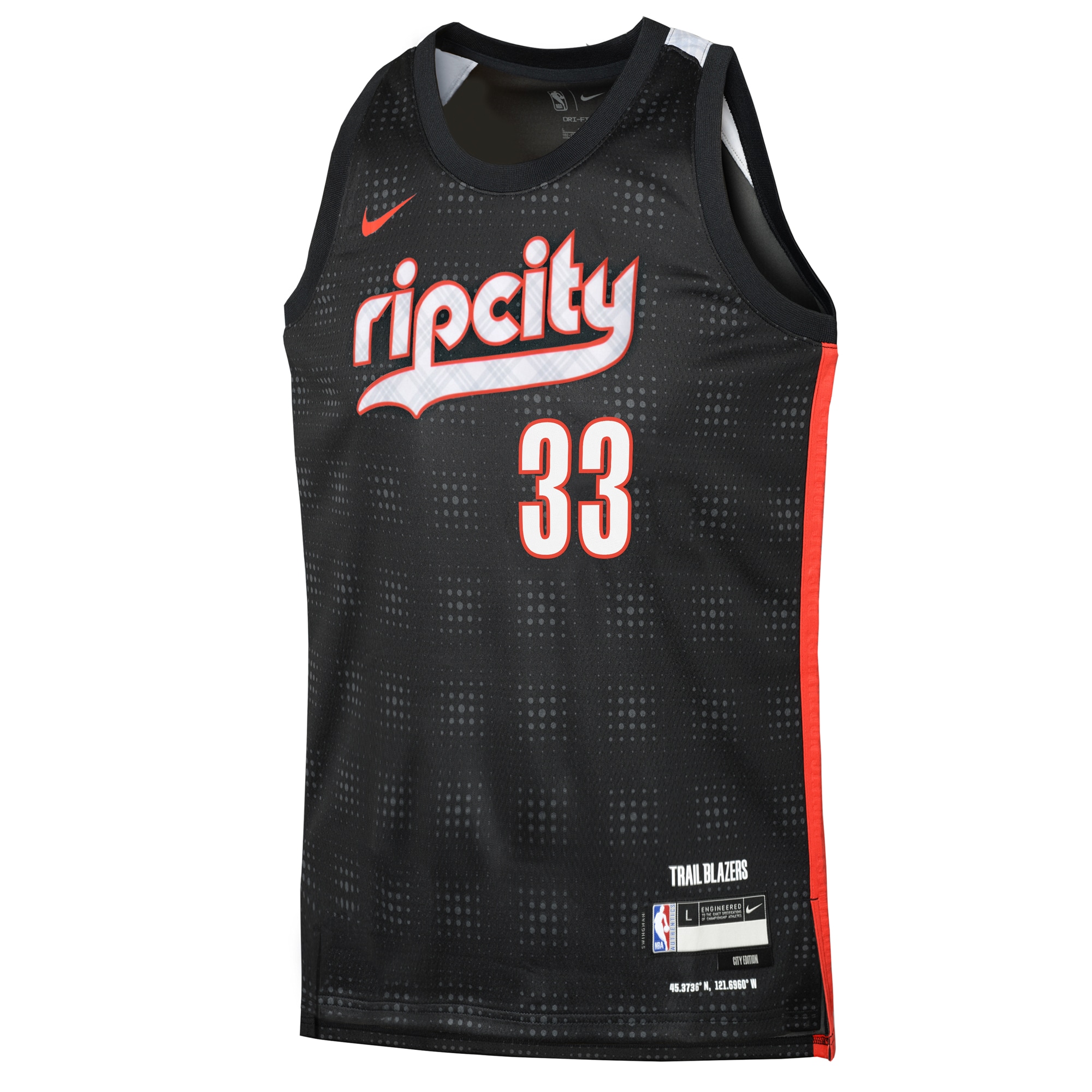 Portland Trail Blazers City Edition Swingman 2024 Black Toumani Camar NBA Jersey Youth