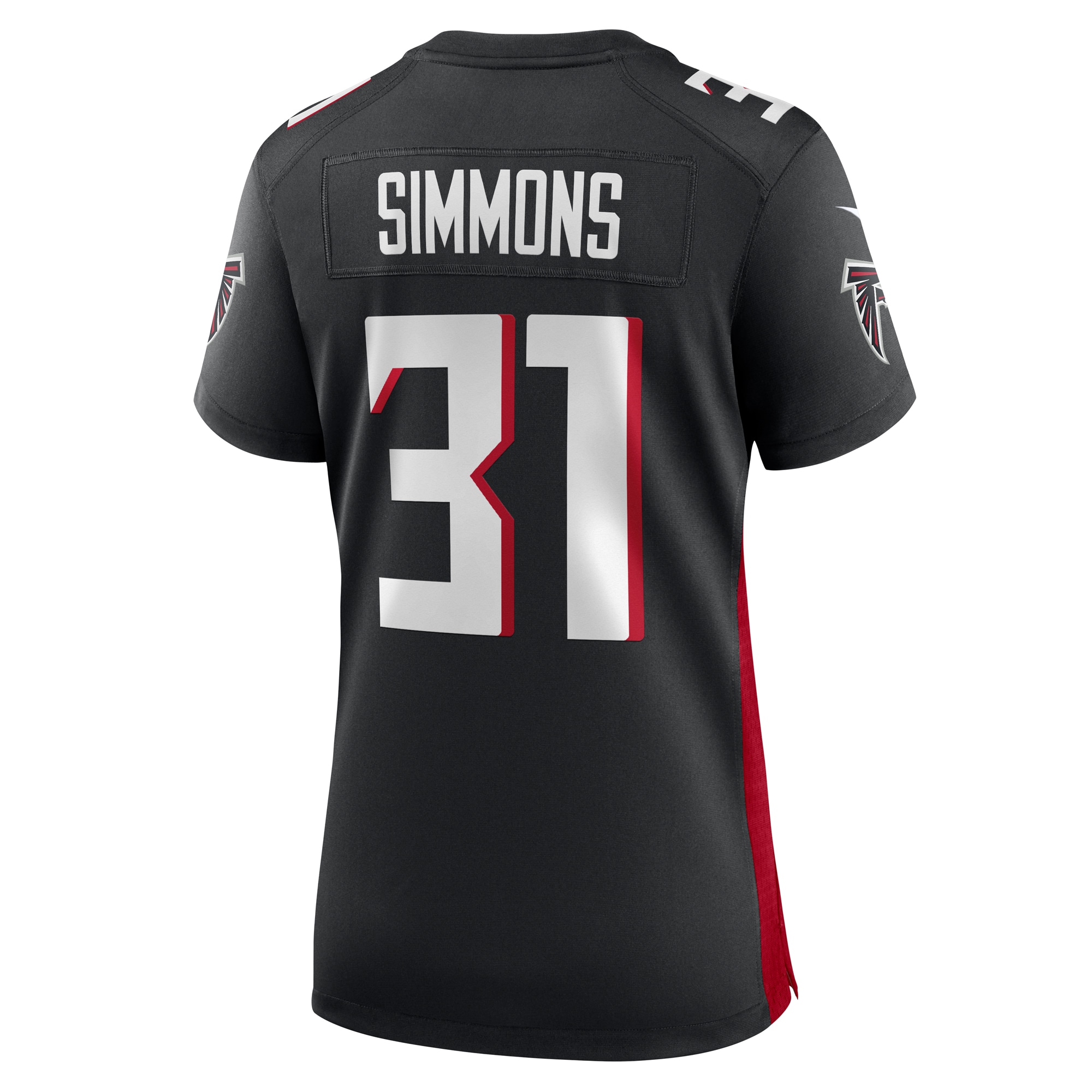 Atlanta Falcons Justin Simmons Black Game NFL Jersey Women's