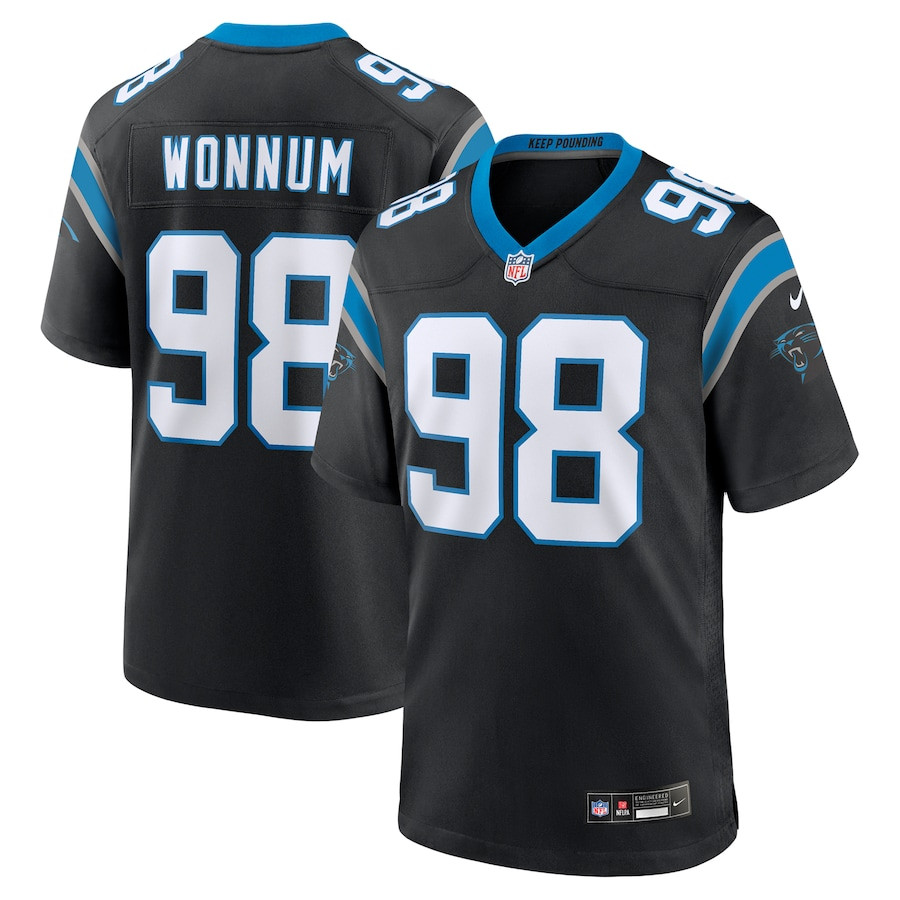 D.J. Wonnum 98 Carolina Panthers Game Black NFL Jersey Men's