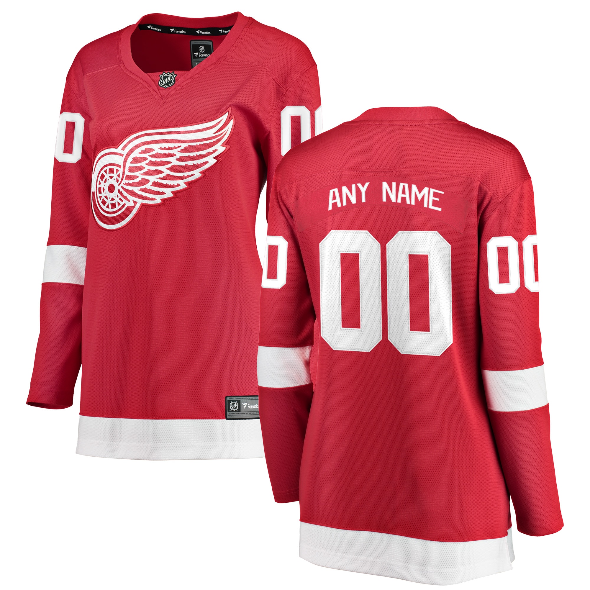 Detroit Red Wings Red Home Breakaway Custom NHL Jersey Women's