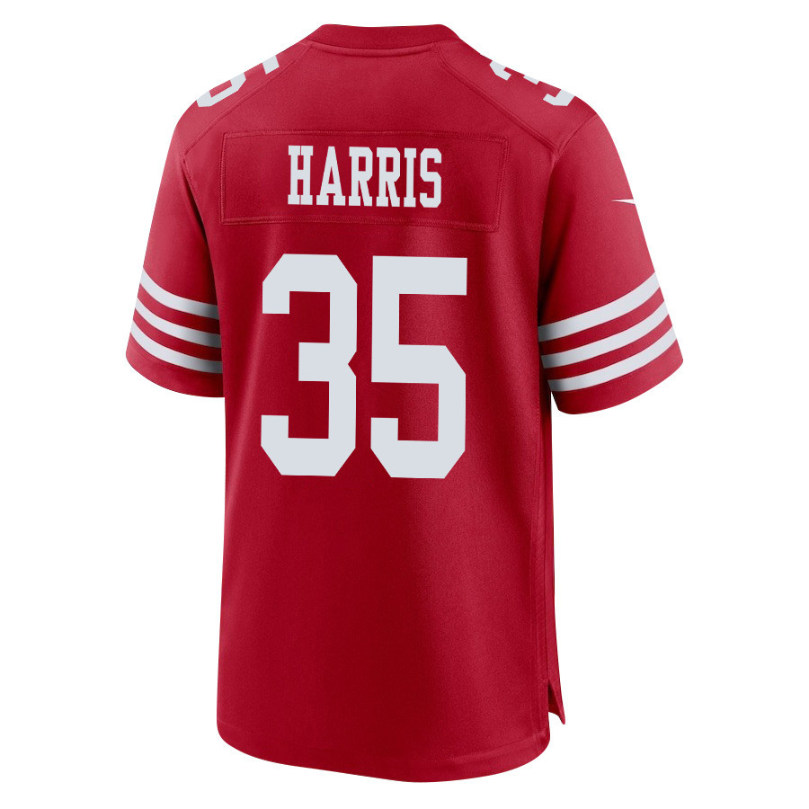 Erik Harris 35 San Francisco 49ers Super Bowl LVIII Patch Game Scarlet NFL Jersey Men's