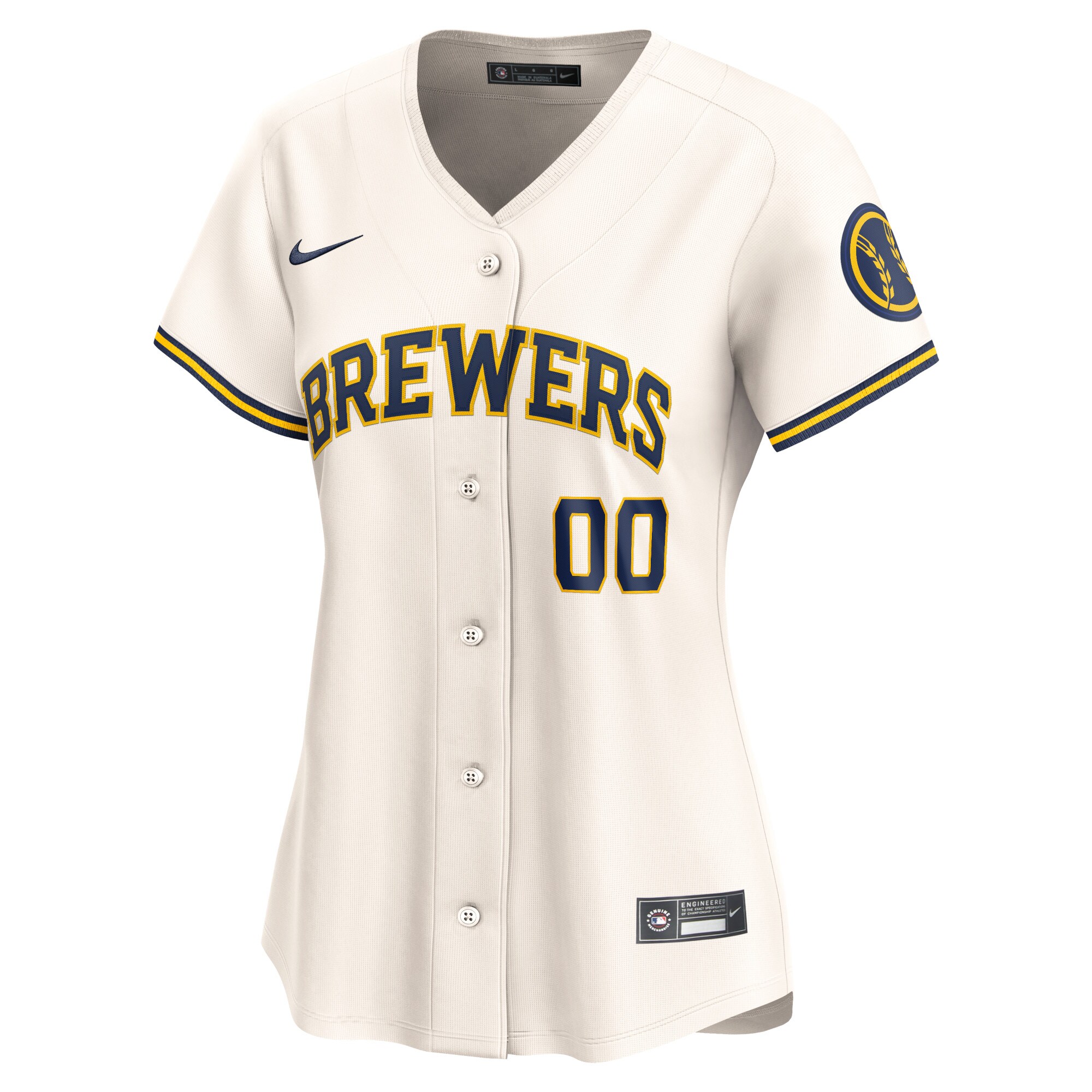 Milwaukee Brewers Cream Home Limited Custom MLB Jersey Women's