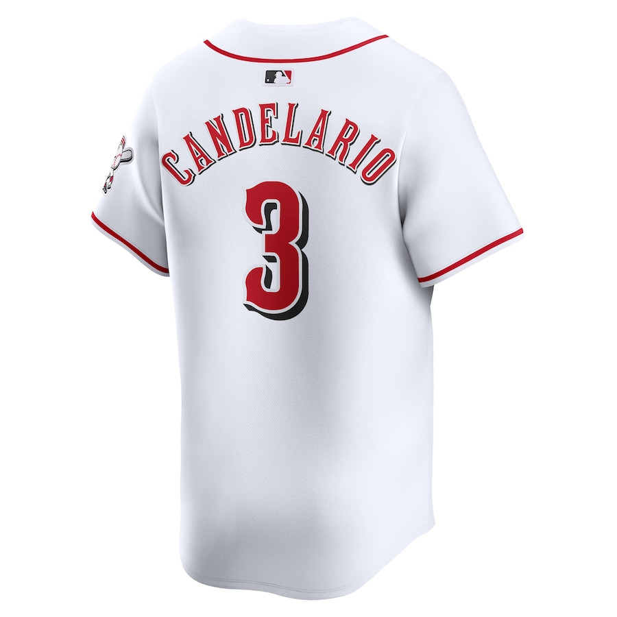 Jeimer Candelario 3 Cincinnati Reds Home Limited Player White MLB Jersey Men's