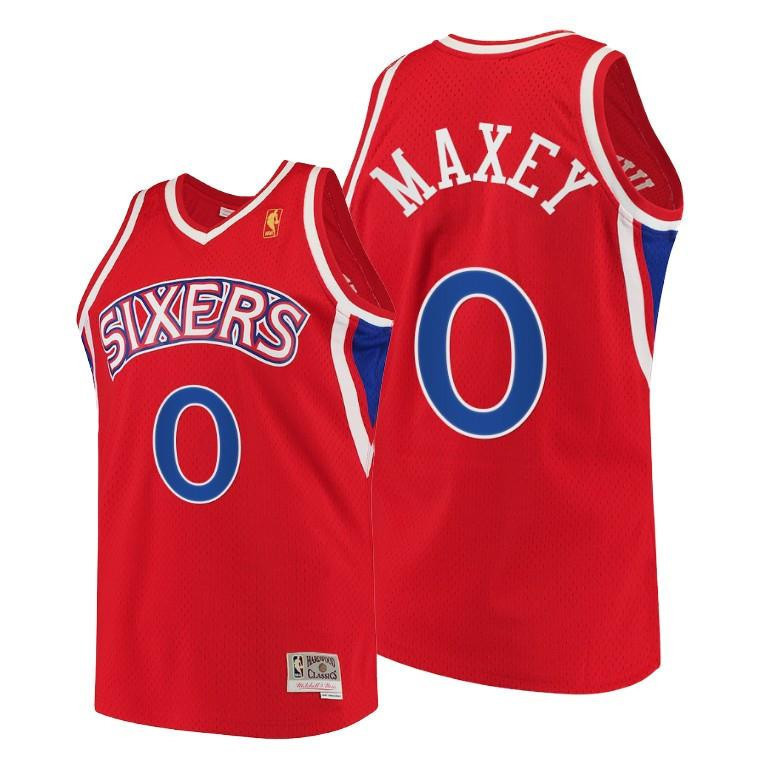 Tyrese Maxey Philadelphia 76ers Red Throwback 90s HWC Swingman NBA Jersey Men's