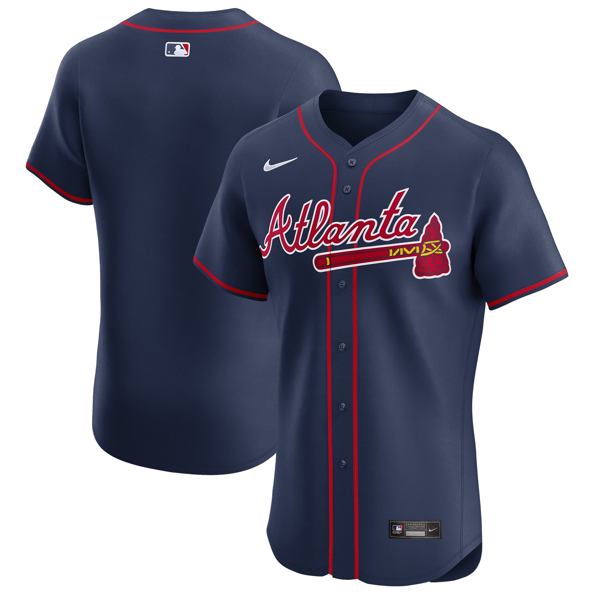 Atlanta Braves Navy Alternate Elite MLB Jersey Men's