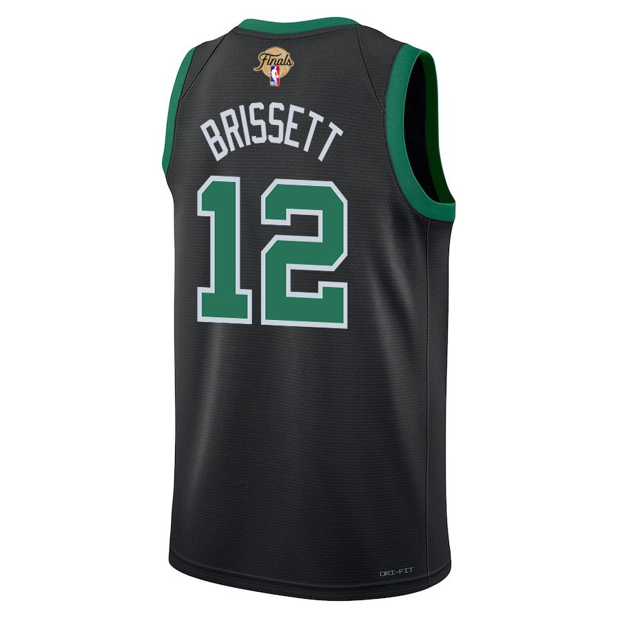 Oshae Brissett 12 Boston Celtics 2024 FINALS PATCH Swingman Statement Edition Black NBA Jersey Men's