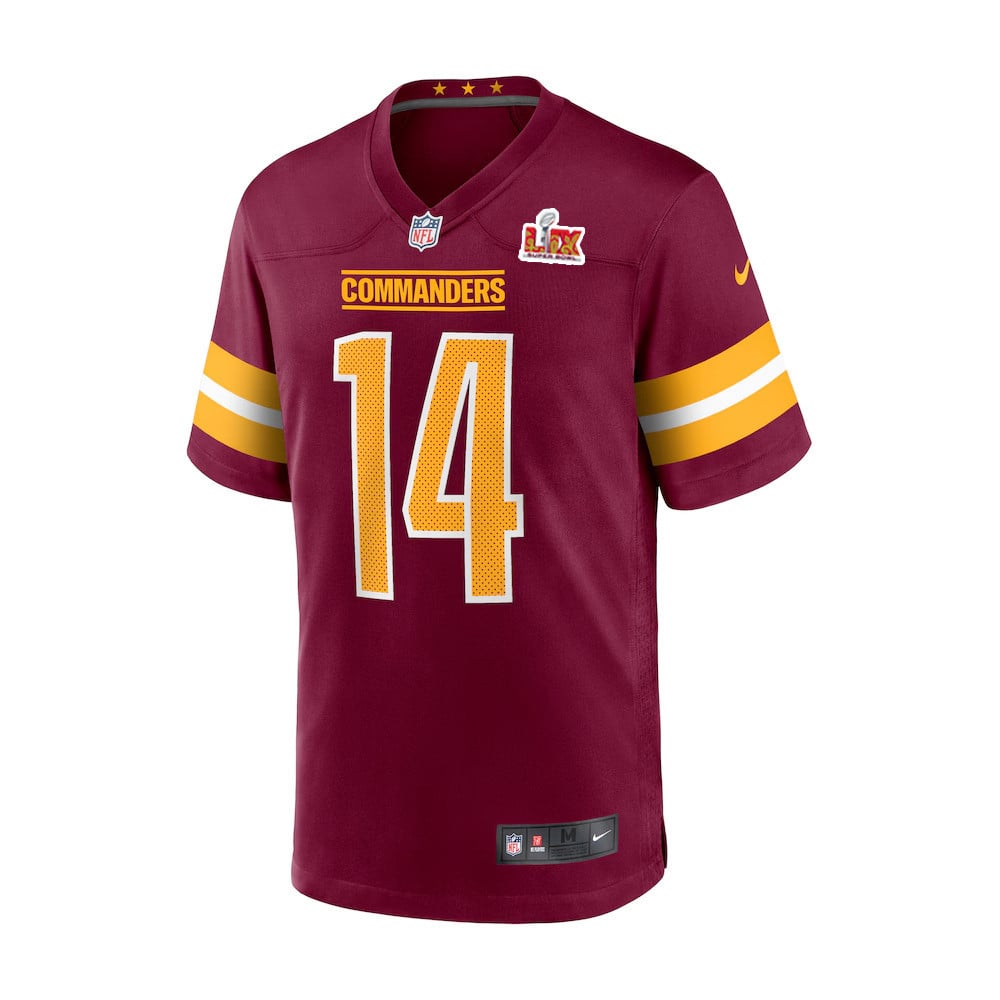 Olamide Zaccheaus #14 Washington Commanders Super Bowl LIX Burgundy NFL Jersey Men's