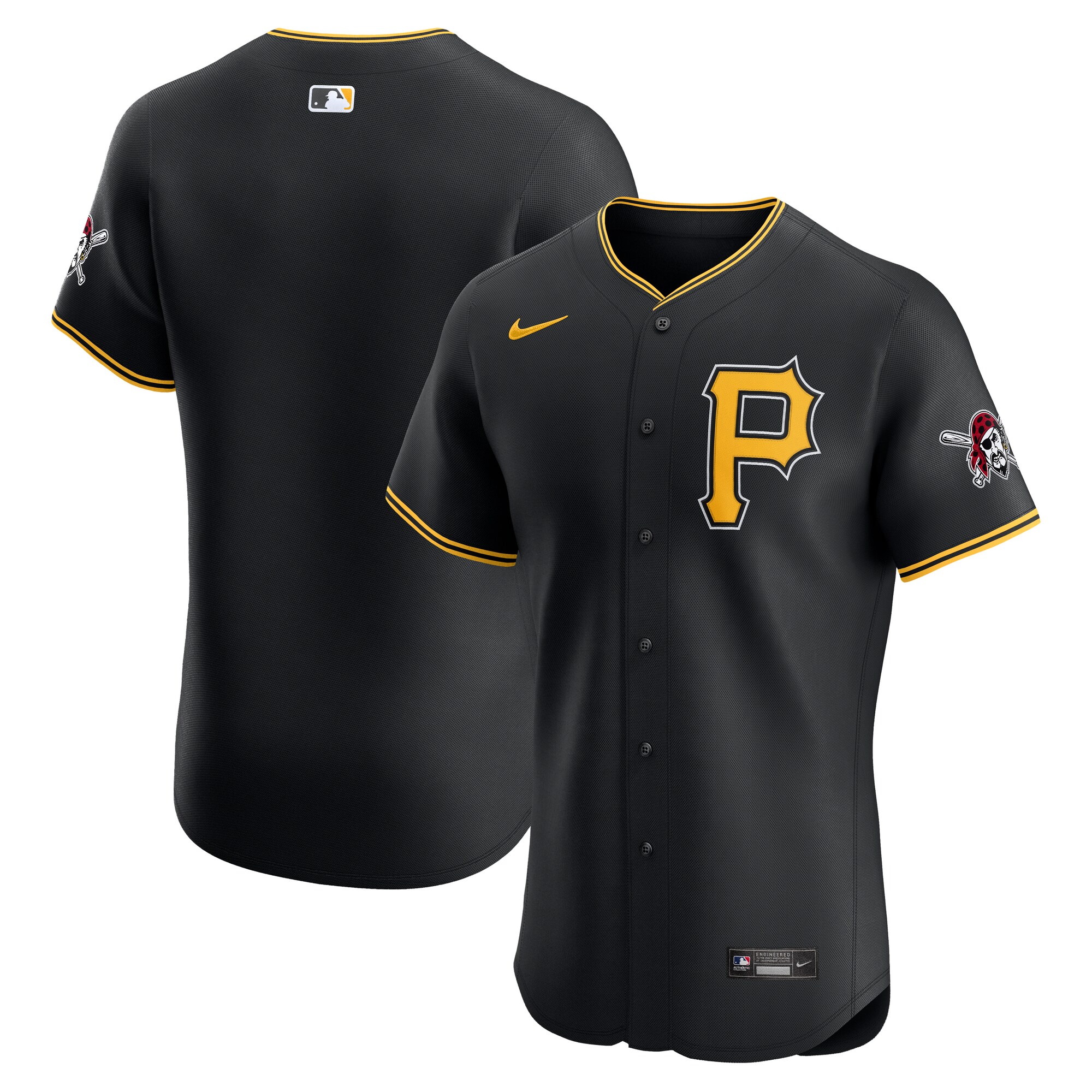 Pittsburgh Pirates Black Alternate Vapor Premier Elite Patch MLB Jersey Men's