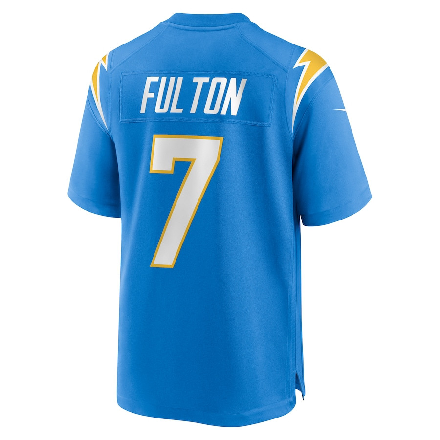 Kristian Fulton 7 Los Angeles Chargers Team Game Powder Blue NFL Jersey Men's